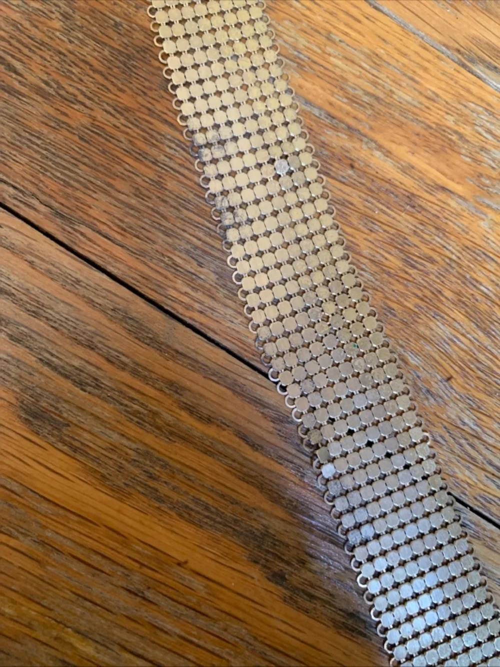 Vintage WHITING & DAVIS CO?? Brass METALLIC MESH BELT Disco Adjustable Festival